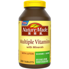 Nature Made 萊萃美 綜合維生素礦物質和葉黃素錠 300錠, 1個