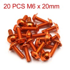 나사 페어링 플레이트 스쿠터 볼트 20PCS 15 AUTOHAUX M6X20MM 육각형 범용 오렌지 오토바이 너트