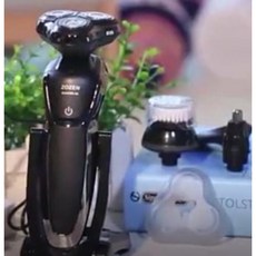 ZOZEN 電動刮鬍刀, 影片配色-銀金色+鼻毛+鬢角+洗臉+座充, 銀金色