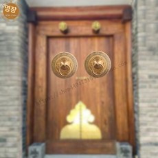 정원 대문 인테리어 전통 도어 원형 동양 중국 모던 엔틱 문고리 용품, (페이즐리) 바닥 지름 24cm 브론즈