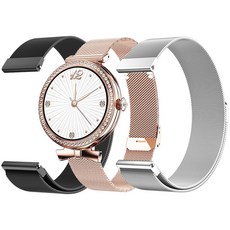 와피크 스마트워치 메탈 스트랩 시계줄 22mm, 블랙