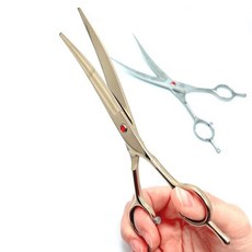 반려견 미용가위 커브형 7인치 얼굴 셀프미용, 실버, 본상품선택, 1개