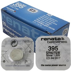 레나타 RENATA SR 무수은 건전지 시계 배터리 395 (SR927SW) - 1알, 1개