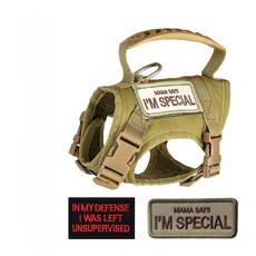 貓咪戰術胸背帶, 卡其【附字貼x2】, 1個