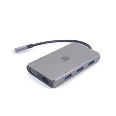 HP 惠普 TC236 USB-C 九合一多功能集線器，Type-C擴充，高速傳輸，輕巧便攜, 1個, 灰色
