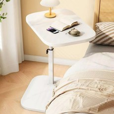 Briliant 쇼파사이드테이블 높이조절 소파 사이드 테이블 G518-075, 흰색