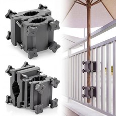 Ripeng 2 Pack Patio Umbrella Holder for Deck Railing Adjustable Umbrella Base Outdoor Deck Shade, Ripeng 2 Pack Patio Umbrella H