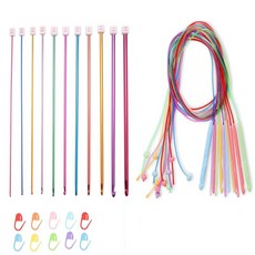 튀니지 크로 셰 뜨개질 고리 세트 2-8 mm 알루미늄 아프간 크로 셰 뜨개질 고리 3.5-12 mm 플라스틱 케이블 직조 뜨개질 바늘 세트