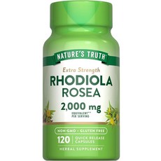 Nature's Truth Rhodiola Rosea | 2000mg | 120캡슐 | GMO 프리 및 글루텐 프리 추출물 보충제