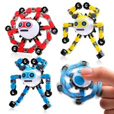 ASIOWELY 3피스 변형 가능한 피젯 스피너 장난감 어린이 및 성인용 스트레스 완화 감각 장난감 남아 여아 자폐증 쿨 핑거팁 자이로 청소년 남성 생일 발렌타인 데이 선물, 3개 (레드+옐로우+블루)