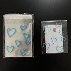 투명 비닐포장지 소형 하트 opp 포장봉투, 50개, 소라