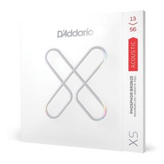 D'Addario 어쿠스틱 기타 스트링 XS 인청동 코팅 XSAPB1356 미디엄 게이지 13-56 6스트링 세트 1팩, 1-Pack, 미디엄, 13-56