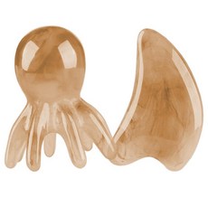 조아홈 문어 괄사 마사지 세트 얼굴 하트 두피 마사지 1세트, 호박색, 2개