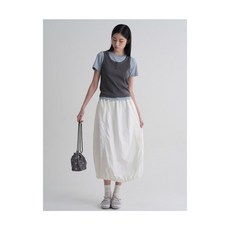에잇세컨즈 나일론 벌룬 롱스커트 화이트 356327CM21