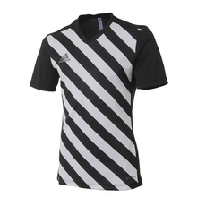 아디다스 주니어 블랙화이트 사선 스트라이프 축구 반팔 유니폼 저