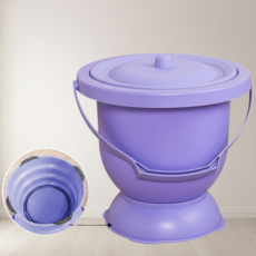 어르신 노인 요강 휴대용 노인 환자 소변기 이동식 캠핑좌변기, 보라, 1개