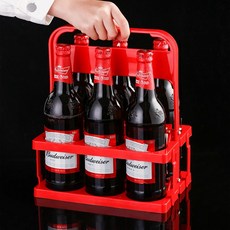 접이식 음료캐리어 맥주 커피캐리어 6구, 레드