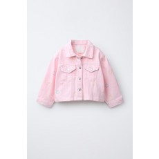 자라 키즈 ZARA KIDS 하트 자수 트윌 재킷 - 로즈핑크 4441827620334241