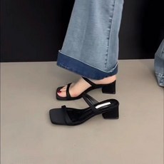 AURALA 여성용 여름 베이직 발편한 슬리퍼힐 여성 데일리 가볍고 슬리퍼 샌들 5cm