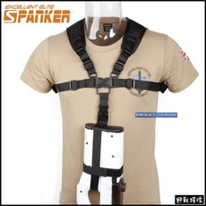 【野戰搖滾-生存遊戲】ROCKWAR 雙肩掛槍背帶 H型減壓槍背帶 裝備, 黑色, 1個