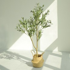 디아펠리즈 북유럽 올리브 조화 나무+해초바구니, 120cm 중형B, 1개, 혼합색상