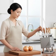 루미에르 넉넉한 수납공간 물빠짐 칼꽂이, 1개, 다크 그레이