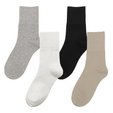 [ARRNORMAL] 아르노멀 파인 스트링 미들 삭스 양말 4개, 여성용, 아이보리 4족