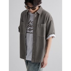 매장정품 에잇세컨즈 8SECONDS 가먼트다잉 반소매 데님 셔츠 - 브라운 265865CPAD 205447