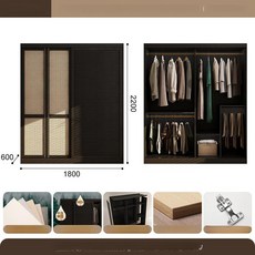 붙박이장10자 맞춤가구 10자 무몰딩 거실 옷장 안방, 조립형, 옷장 1 8 2 2 슬라이딩 도어 1개 2개