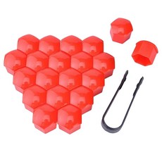 17/19/21mm 20 개 자동차 바퀴 너트 캡 보호 커버 마모 방지 허브 스크루 타이어 볼트 외부 장식, 빨간, 17mm