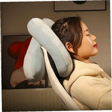 목받침 쿠션 곡선형 메모리폼 휴식용 낮잠 지지대 이동식 휴대용 목덜미 받침대, 그레이