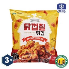 치맥 후라이드 바삭 닭껍질튀김 (냉동), 3개, 1kg