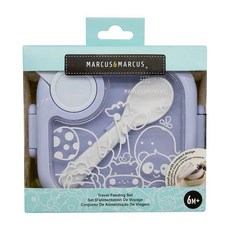 Marcus&Marcus 寶寶旅行餵食4件組 食物碗 學習碗 湯匙, 1個, 寶寶旅行餵食4件組｜藍色, 藍色