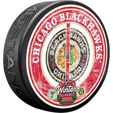 스포츠 장식 NHL 윈터 클래식 2025 센터 아이스 퍼크 시카고 블랙호크스