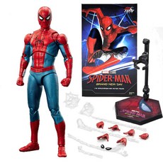 체리라인 마블 ZD TOYS 스파이더맨4 브랜드 뉴 데이 정품 액션 관절 피규어 1/10 거치대포함, 1개