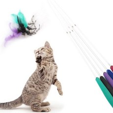 고양이 낚시대 장난감 놀이 막대기 2단 랜덤 고양이낚시대 고양이장난감_ 2027453EA, 색상랜덤