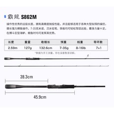 釣之屋 TSURINOYA 25霸龍 遠投路亞竿 泛用 FUJI A環 輕岸拋 海鱸竿, S862M
