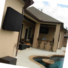 키밍 야외 TV화면 방진 방수 커버 TV덮개 블랙 TV보호, 55-58in