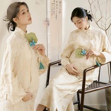 블랙 만삭 촬영 베이지 반목 화보 셀프 사진 임부복, 32번 상의 드레스