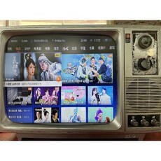 브라운관 텔레비전 카페 전시 포토존 컬러 장식 빈티지 세트, C. 17인치 LCD USB 플레이어 + USB 드라이