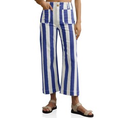 Tankaneo 여성용 크롭 스트라이프 진 캐주얼 하이 웨이스트 스트레치 스트레이트 레그 포켓 데님 팬츠 물방울 무늬-블랙 14