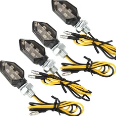 2/4개 미니 오토바이 스모크 렌즈 방향지시등 5LED 12V 앰버 깜빡이 표시등 2선식 (가와사키 혼다 BMW KTM, 기타, 02 4PCS