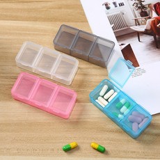 휴대용 3칸 알약케이스 상비약 영양제 약통 휴대 케이스, 화이트, 1개