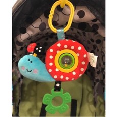 大號蜜蜂車床掛 附牙膠 鈴鐺 固齒器 寶寶玩具 車掛玩具 車鈴 床鈴 嬰兒安撫玩偶 鈴鐺球, 1個, 蝸牛, Multicolor