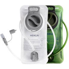 HEIKLN 하이드레이션 블래더 1.5리터 하이킹 백팩용 워터 블래더 누출 방지 백 BPA 프리 군용 물 보관 자전거 캠핑 사냥 러닝용 팩 176154, 2L 그린+화이트