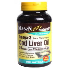 MASON natural 魚油Omega-3膠囊 1000mg, 1罐