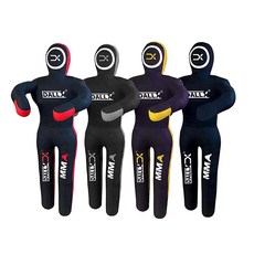 DALLX MMA 그래플링 더미 BBJ 레슬링 브라질 주짓수 펀칭백 유도 가라데 던지기 복싱 파이팅 자기 방어 스탠딩 포지션 - 채워지지 않음 (블랙 블루 1.2m(4피트)_