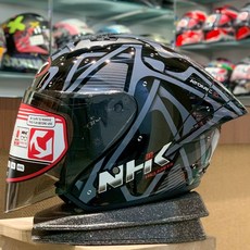 NHK N-1 Elite 短押尾 ATOMIC 亮黑紅 3/4安全帽，實體店現貨，最高CP值，騎士安全首選, 1個