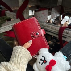 M5 다이어리 미니 지갑 5공 바인더 콜렉트북 현금 포켓 챌린지 월렛 커버, 속지없음, 레드