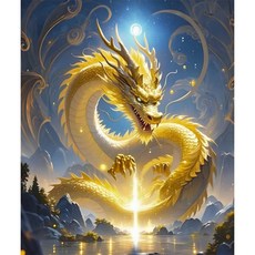 호우맘 액자 캔버스형 보석십자수 DIY 키트 40 x 50 cm, 1개, HM-142 화난 용